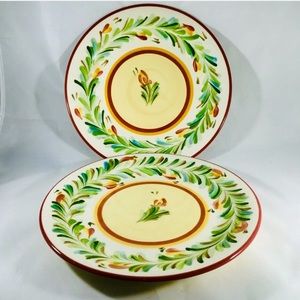 SLAH 2 Siena Garland Dinner Plates by Gail Pittman EUC